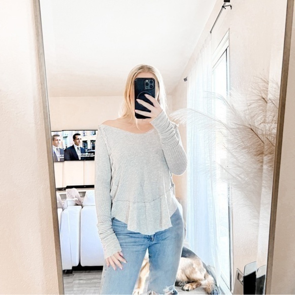 Free People Catalina Thermal Light Gray Size XS